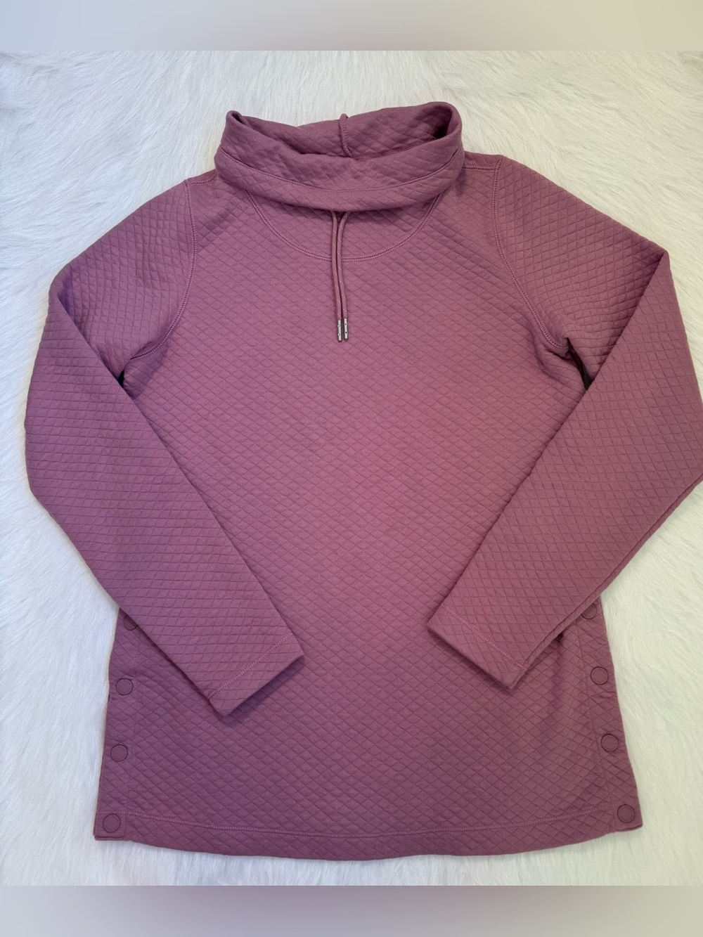 NWOT L.L. Bean Quilted Cowl Neck Sweater 💜